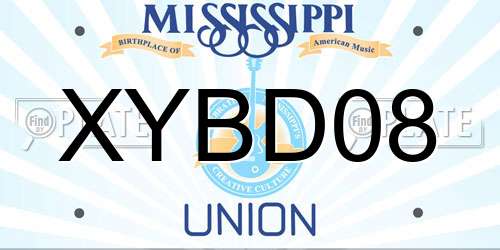 XYBD08 Mississippi License Plate