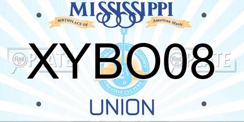 XYBO08 Mississippi License Plate