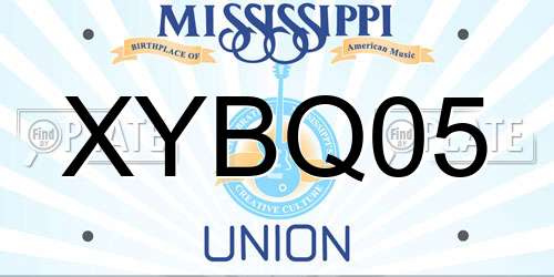 XYBQ05 Mississippi License Plate