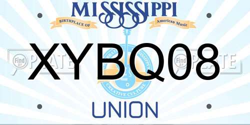 XYBQ08 Mississippi License Plate