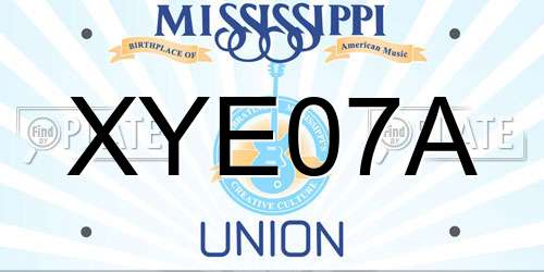 XYE07A Mississippi License Plate