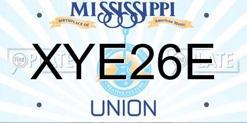 XYE26E Mississippi License Plate
