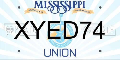 XYED74 Mississippi License Plate