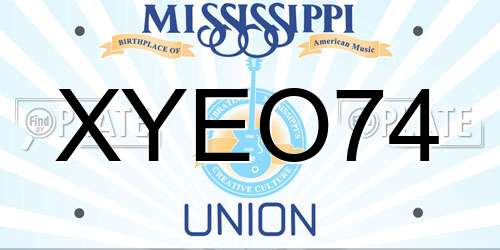 XYEO74 Mississippi License Plate