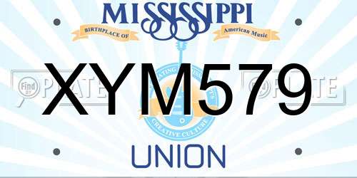 XYM579 Mississippi License Plate