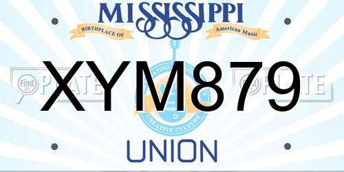 XYM879 Mississippi License Plate