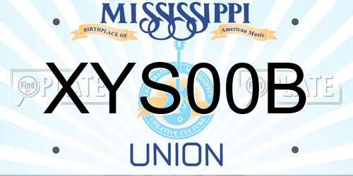 XYS00B Mississippi License Plate