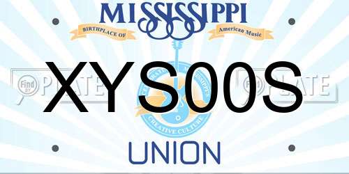 XYS00S Mississippi License Plate