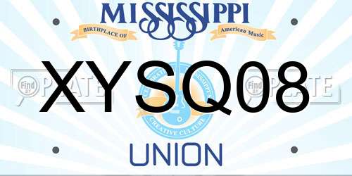 XYSQ08 Mississippi License Plate
