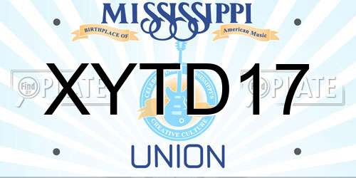 XYTD17 Mississippi License Plate