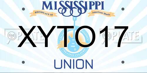 XYTO17 Mississippi License Plate