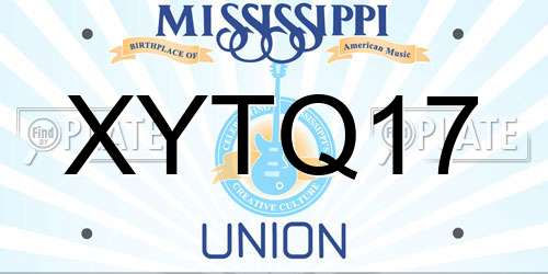 XYTQ17 Mississippi License Plate