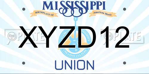 XYZD12 Mississippi License Plate