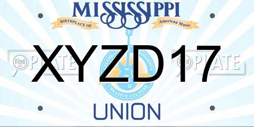 XYZD17 Mississippi License Plate
