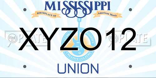 XYZO12 Mississippi License Plate