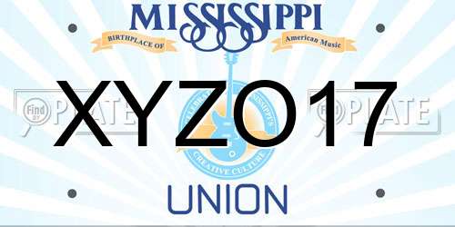 XYZO17 Mississippi License Plate