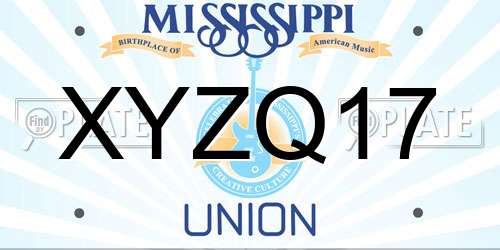 XYZQ17 Mississippi License Plate
