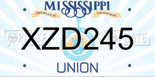 XZD245 Mississippi License Plate