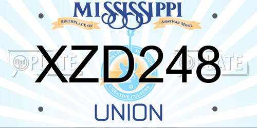 XZD248 Mississippi License Plate