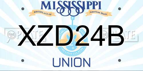 XZD24B Mississippi License Plate