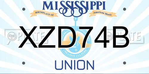 XZD74B Mississippi License Plate