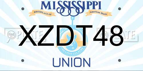 XZDT48 Mississippi License Plate