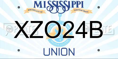 XZO24B Mississippi License Plate