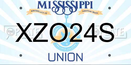 XZO24S Mississippi License Plate