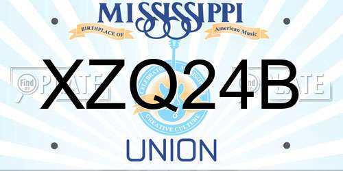 XZQ24B Mississippi License Plate