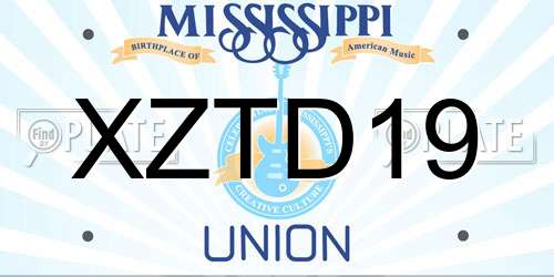 XZTD19 Mississippi License Plate