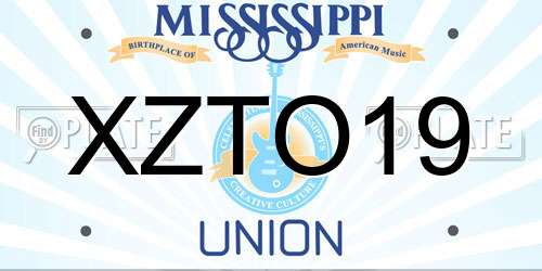 XZTO19 Mississippi License Plate