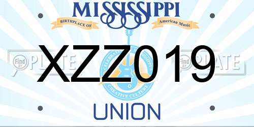 XZZ019 Mississippi License Plate