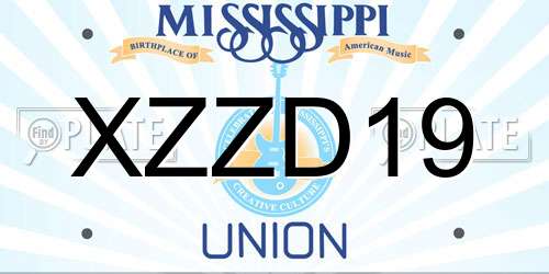 XZZD19 Mississippi License Plate