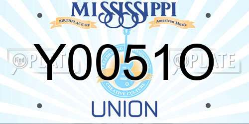 Y0051O Mississippi License Plate