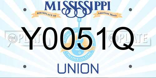 Y0051Q Mississippi License Plate