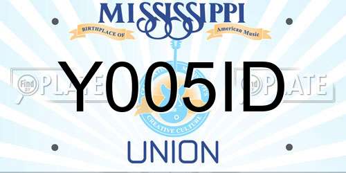 Y005ID Mississippi License Plate