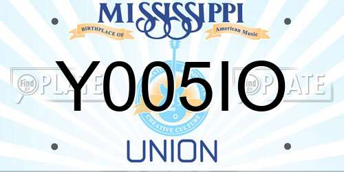 Y005IO Mississippi License Plate