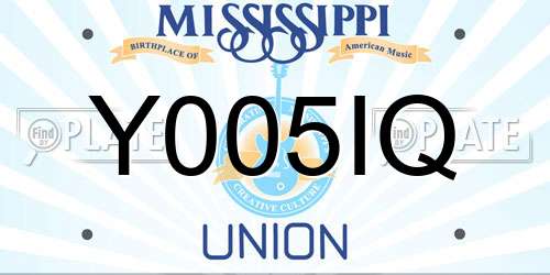 Y005IQ Mississippi License Plate