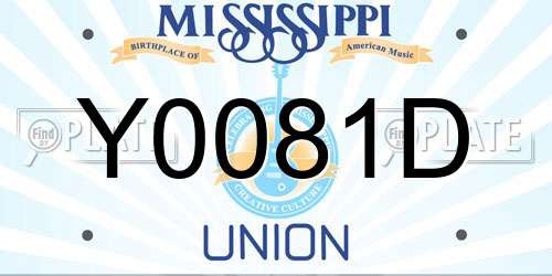 Y0081D Mississippi License Plate