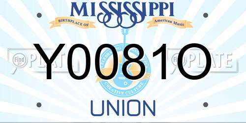Y0081O Mississippi License Plate