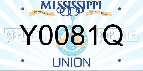 Y0081Q Mississippi License Plate