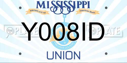 Y008ID Mississippi License Plate