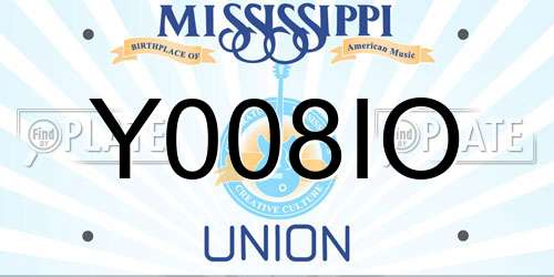 Y008IO Mississippi License Plate