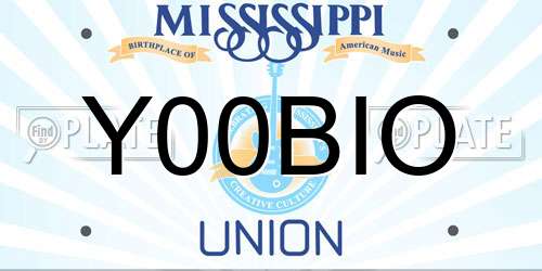 Y00BIO Mississippi License Plate
