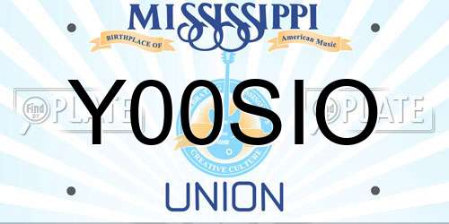 Y00SIO Mississippi License Plate