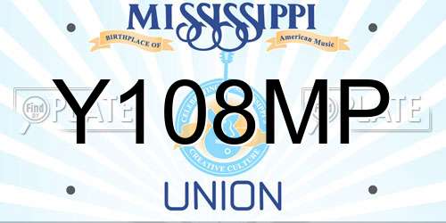 Y108MP Mississippi License Plate