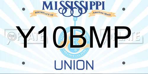 Y10BMP Mississippi License Plate
