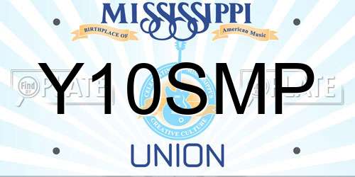 Y10SMP Mississippi License Plate