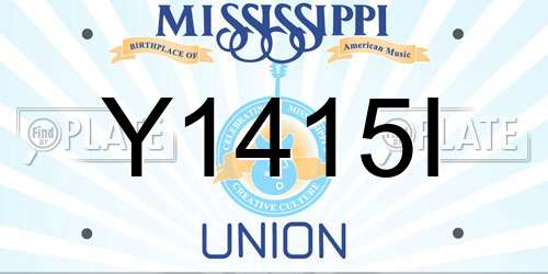 Y1415I Mississippi License Plate