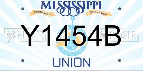 Y1454B Mississippi License Plate